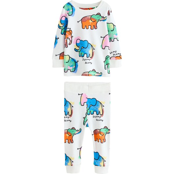 Next Pyžamo Loros nebielená / nebesky modrá / limetová / oranžová 66480693