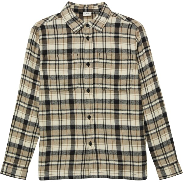 s.Oliver Košeľa béžová / nebielená / čierna 66480702