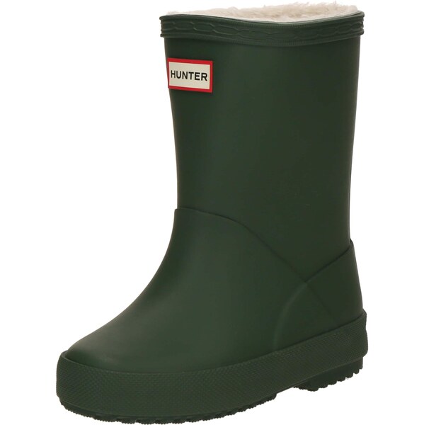 HUNTER Gumáky tmavozelená / červená / čierna / biela ako vlna 66480871