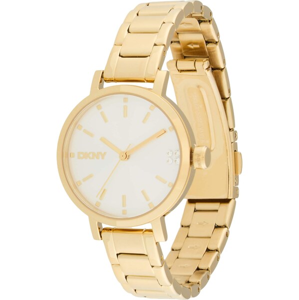 DKNY Analógové hodinky Soho Glitz zlatá / priehľadná / biela 66481041