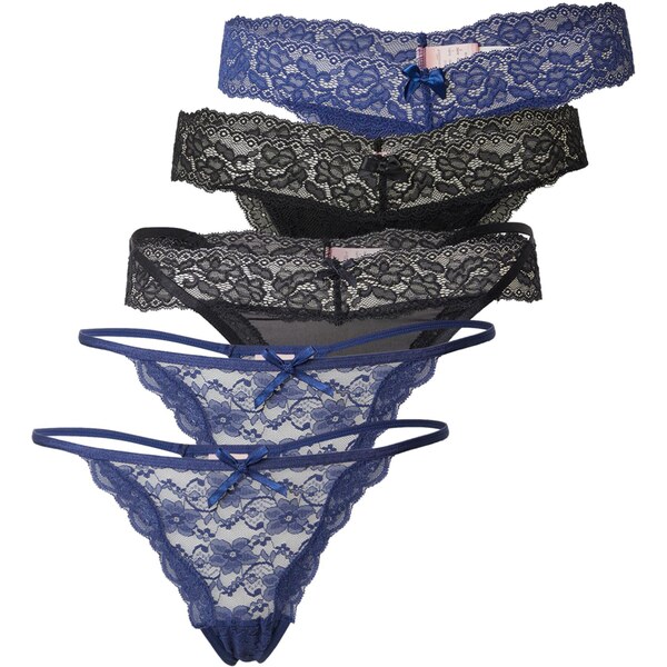 Hunkemöller Tangá modrá / čierna 66481074