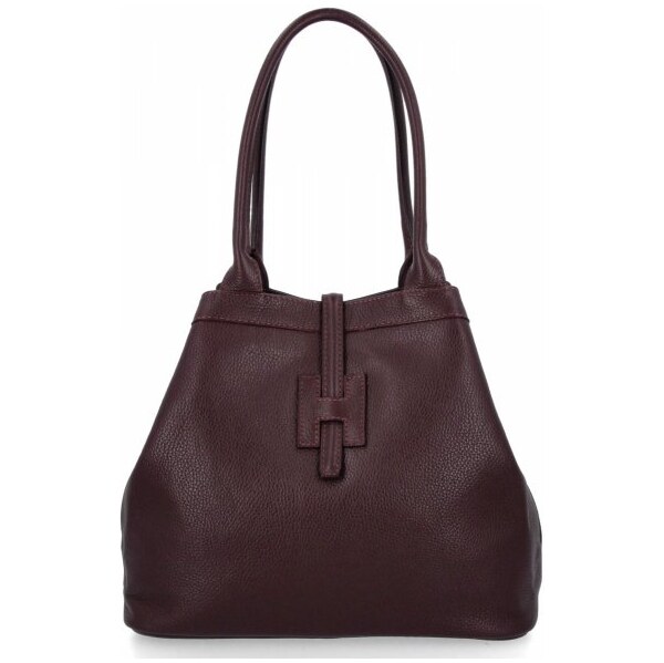 Vittoria Gotti Elegantná kožená taška Shopper Bag 208S bordová 66483908