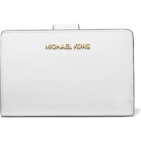 Michael Kors Peněženka Medium Crossgrain Leather Wallet Optic White 66600127