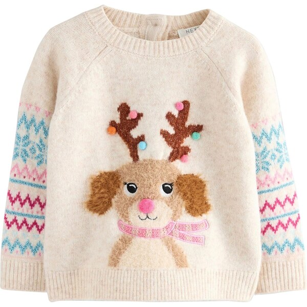 Next Sveter Christmas Character nebielená / svetlomodrá / svetlohnedá 66495626