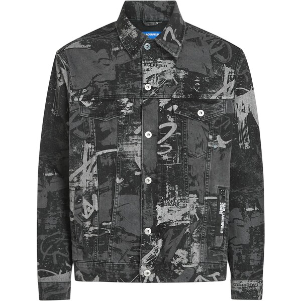 KARL LAGERFELD JEANS Prechodná bunda sivý denim / svetlosivá / čierny 66495807