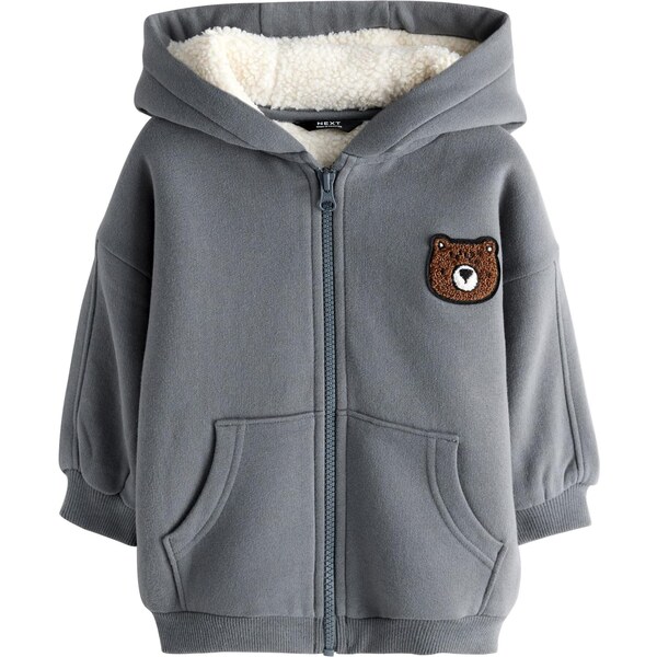 Next Tepláková bunda hnedá / sivá 66496150