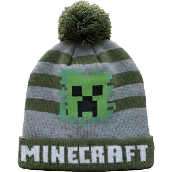 Fashion.uk Detská pletená čiapka s brmbolcom Minecraft – Creeper 66502481