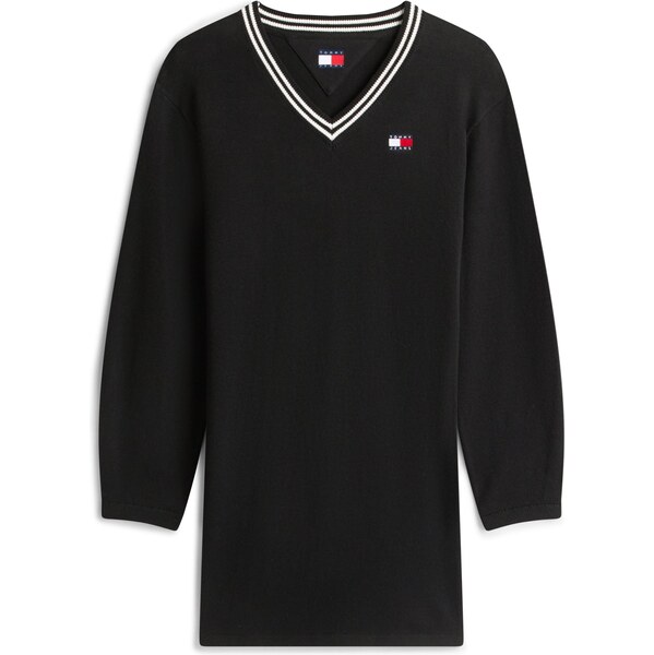 Tommy Jeans Pletené šaty červená / čierna / biela 66507617