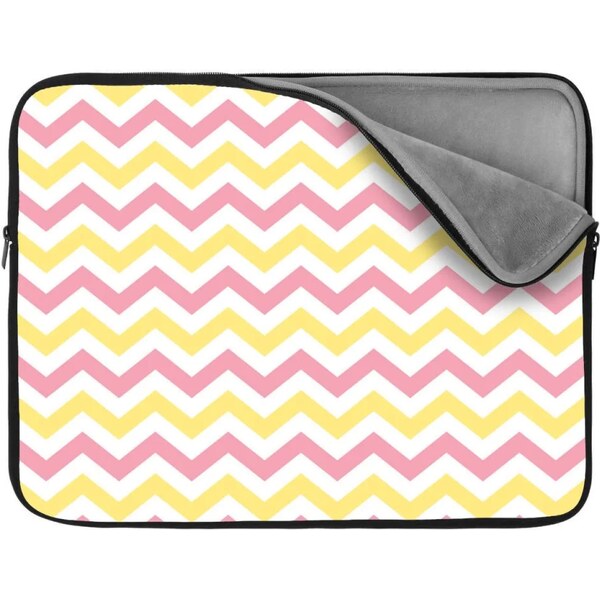 Sablio Obal na notebook Ružové a žlté cikcaky 65426991