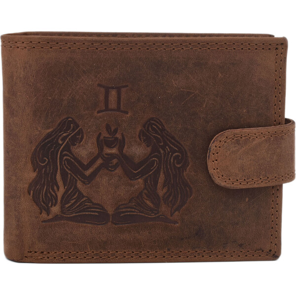 Pánska kožená peňaženka MERCUCIO svetlohnedá embos blíženci 2911927 66518202