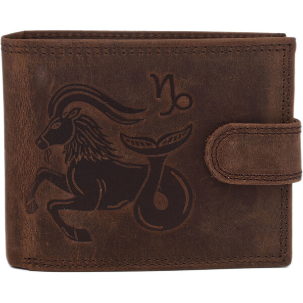 Pánska kožená peňaženka MERCUCIO svetlohnedá embos kozorožec 2911927 66518204