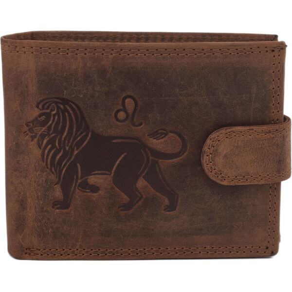 Pánska kožená peňaženka MERCUCIO svetlohnedá embos lev 2911927 66518205