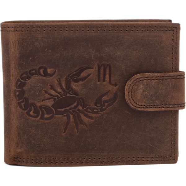 Pánska kožená peňaženka MERCUCIO svetlohnedá embos škorpión 2911927 66518209