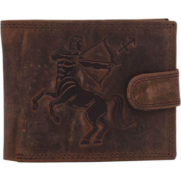 Pánska kožená peňaženka MERCUCIO svetlohnedá embos strelec 2911927 66518210