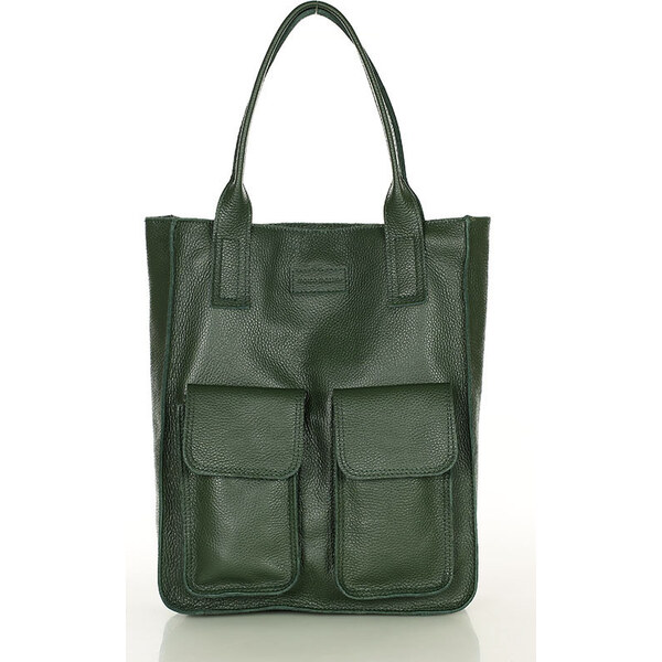 MARCO MAZZINI Tmavá-khaki shopper bag s vreckami s131c 19090262