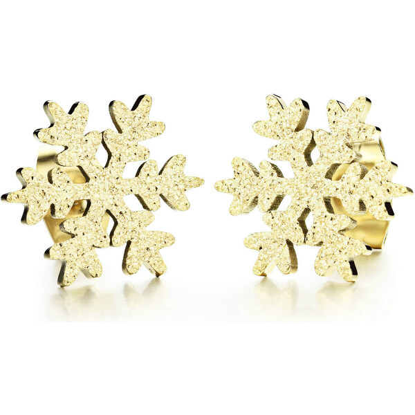 Troli Trblietavé pozlátené náušnice Snehová vločka KE-013 66596299