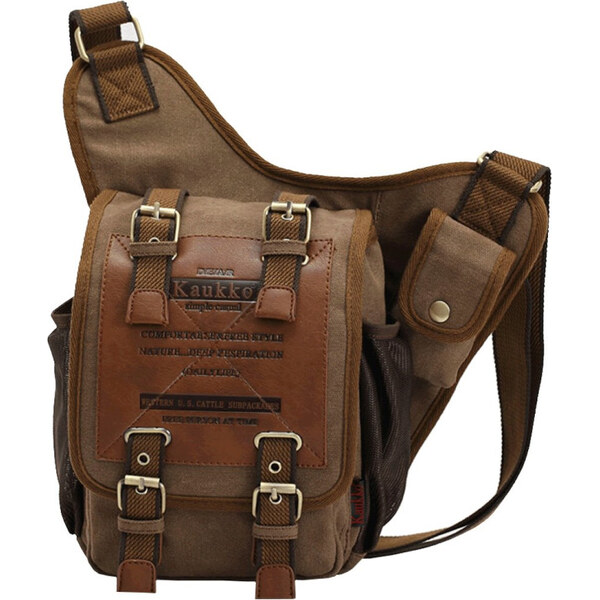 Leaper Kaukko plátená crossbody taška Challenge Hnedá 65223244