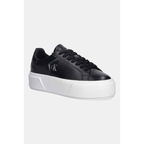 Kožené tenisky Calvin Klein FLATFORM LACE UP LTH MG 66555133