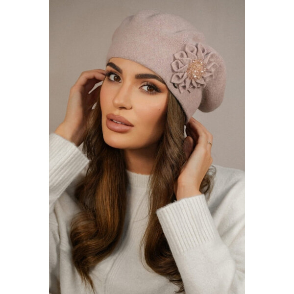 Kamea Ružová dámska elegantná baretka s kvetom Peonia, Farba ružová 66532390