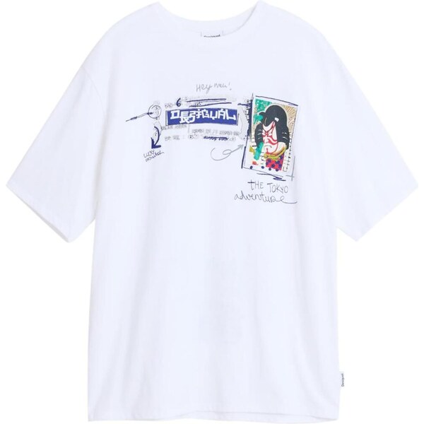 Desigual Tričko námornícka modrá / červená / biela 66536553