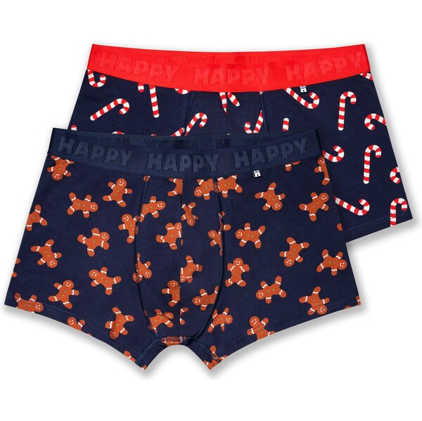 Happy Socks Boxerky tmavomodrá / karamelová / jasne červená / biela 66537604