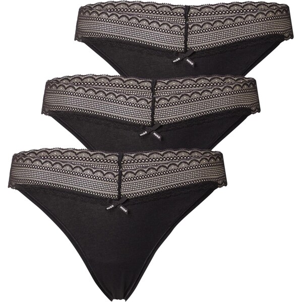 HUGO Tangá TRIPLET čierna 66537862