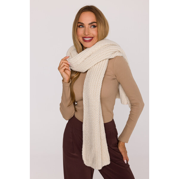 MOE Dlhý šál s rebrovanou väzbou | ecru M896 66553533
