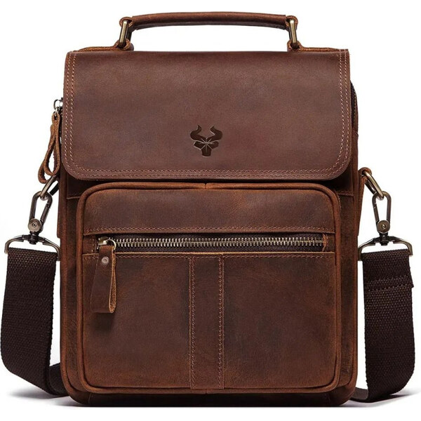 Humerpaul pánska kožená taška Crazy horse Régis Hnedá 7L 65228248