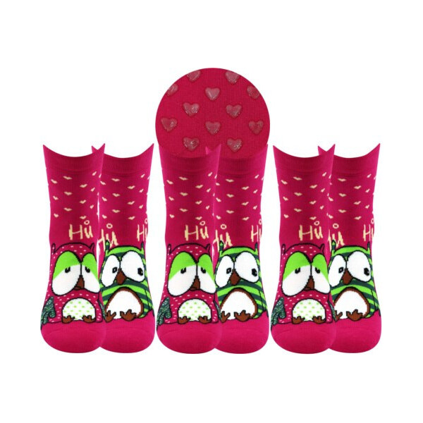 3PACK ponožky Boma ABS rúžové (Pruhana) 66561457