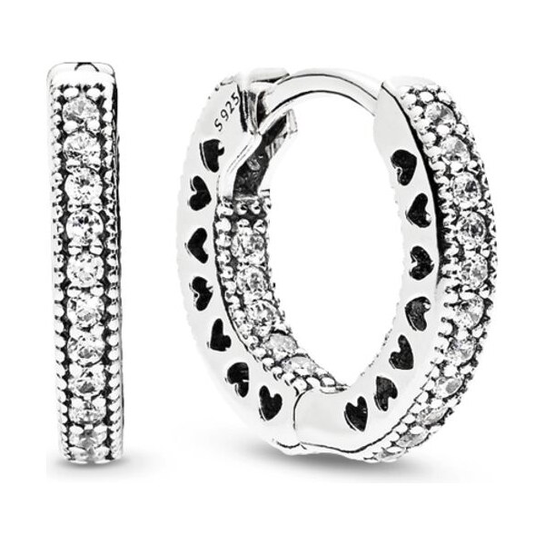 PANDORA náušnice Srdiečka PANDORA krúžky 58185100