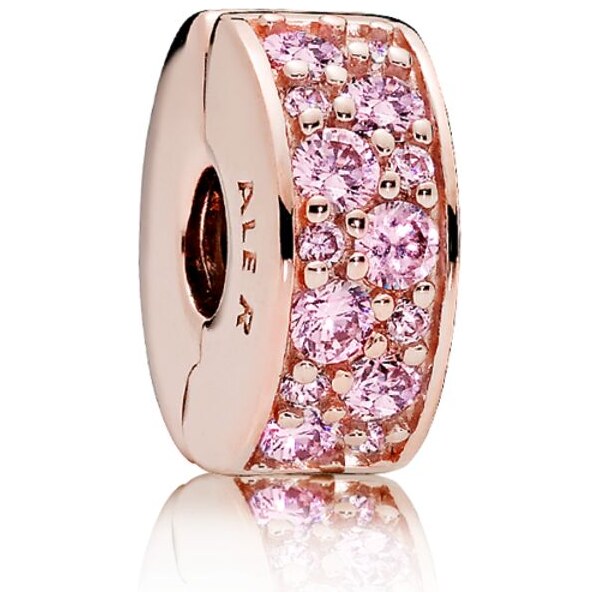 PANDORA klip so silikónom Ružové pavé 58185112