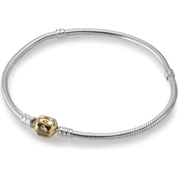 PANDORA strieborný náramok so zlatým klipovým zapínaním 58185178