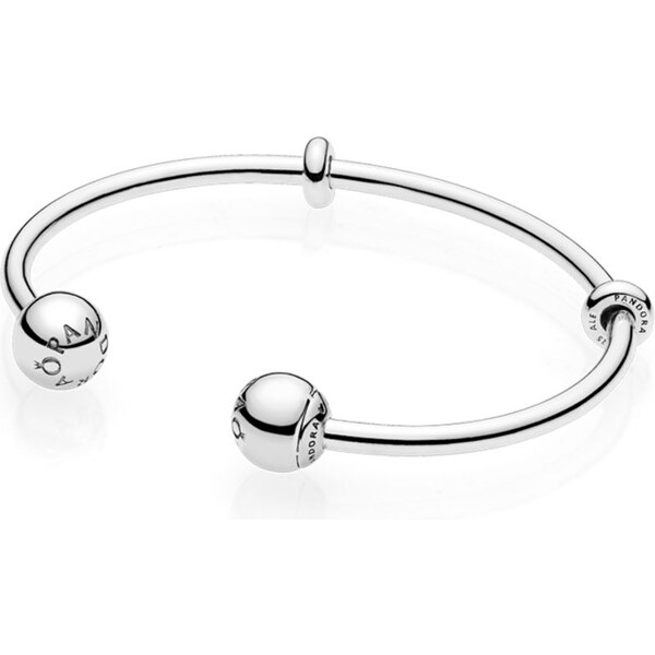 PANDORA Strieborný otvorený náramok Moments, vymeniteľné koncovky s 58185173