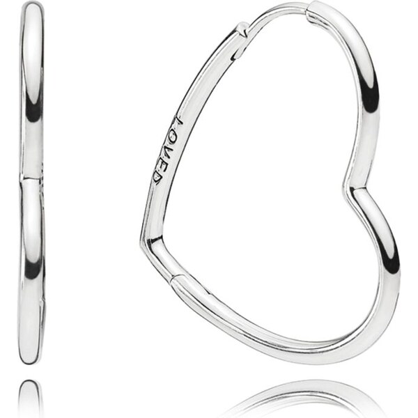 PANDORA náušnice Asymetrické srdce lásky 58185223