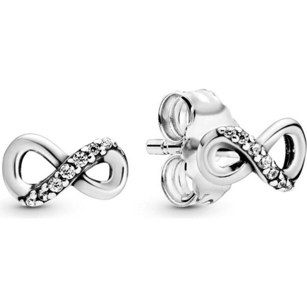 PANDORA strieborné náušnice Trblietavé nekonečno 58185314
