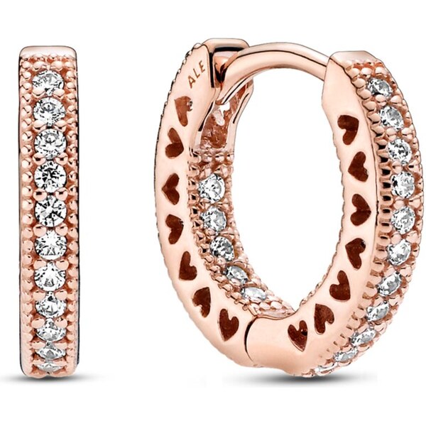 PANDORA náušnice Pavé srdce 58185349