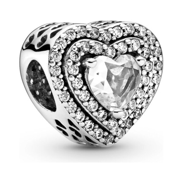 PANDORA prívesok Trblietavé vyvýšené srdcia 58185376