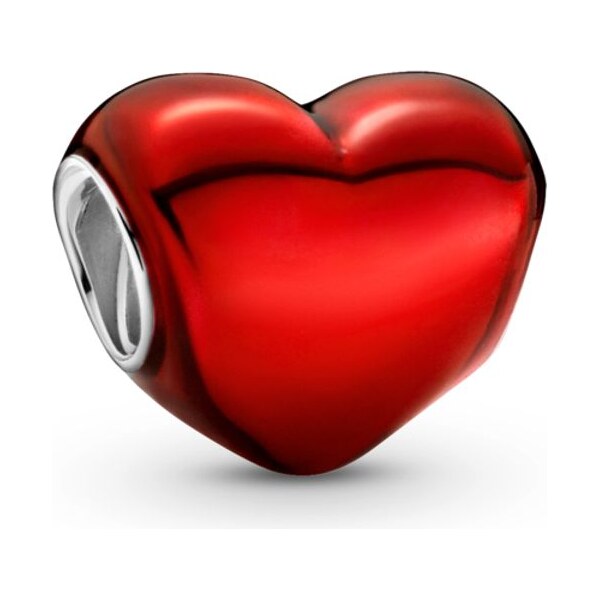 PANDORA prívesok Metalické červené srdce 58185390
