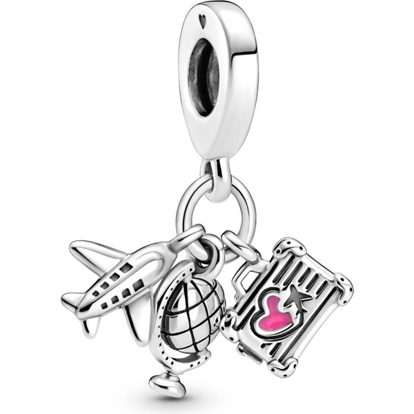 PANDORA prívesok Lietadlo, glóbus a kufor 58185424