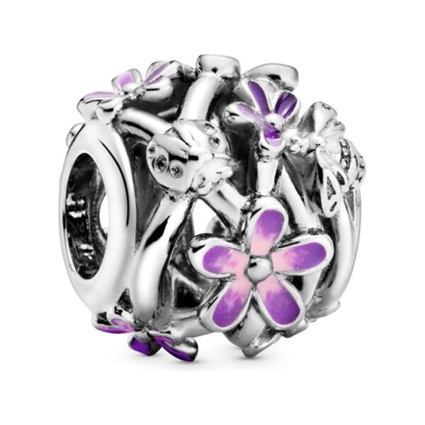 PANDORA prívesok Dierovaná fialová sedmokráska 58185402