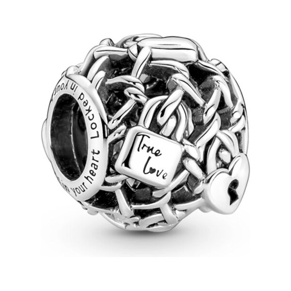 PANDORA Dierovaný retiazkový prívesok Visiaci zámok 58185541