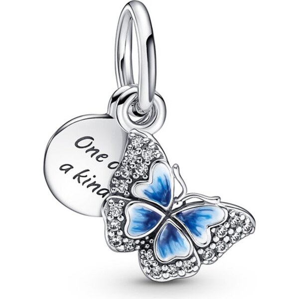 PANDORA prívesok Modrý motýľ a citát 58185557