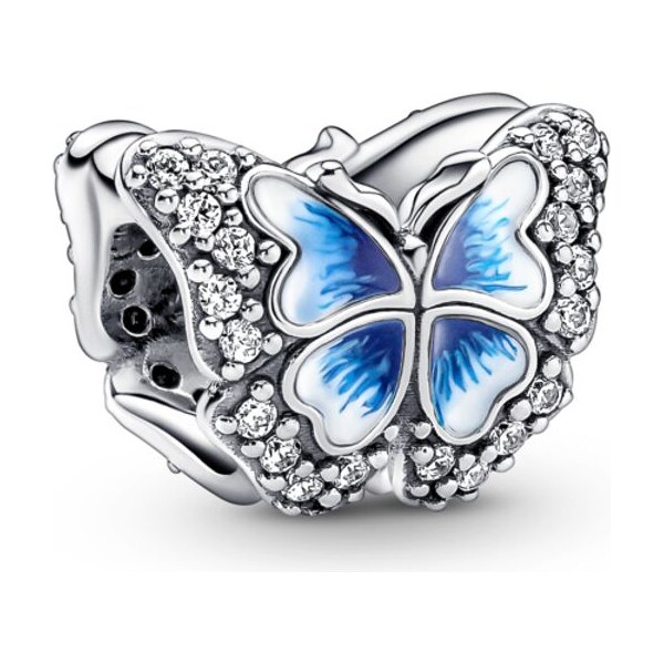 PANDORA prívesok Modrý trblietavý motýľ 58185560