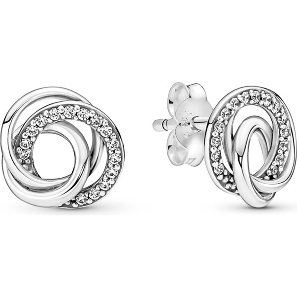 PANDORA náušnice Rodina navždy prepojená krúžkami 58185565