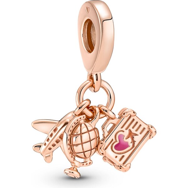 PANDORA prívesok s lietadlom, glóbusom a kufrom 58185598