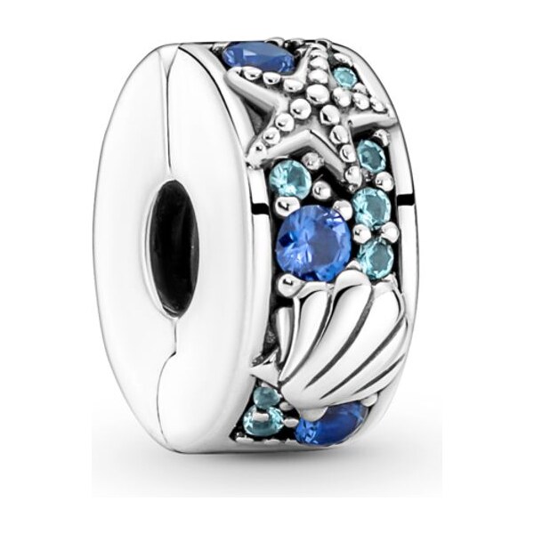 PANDORA klip so silikónom Tropická hviezdica a mušle 58185600