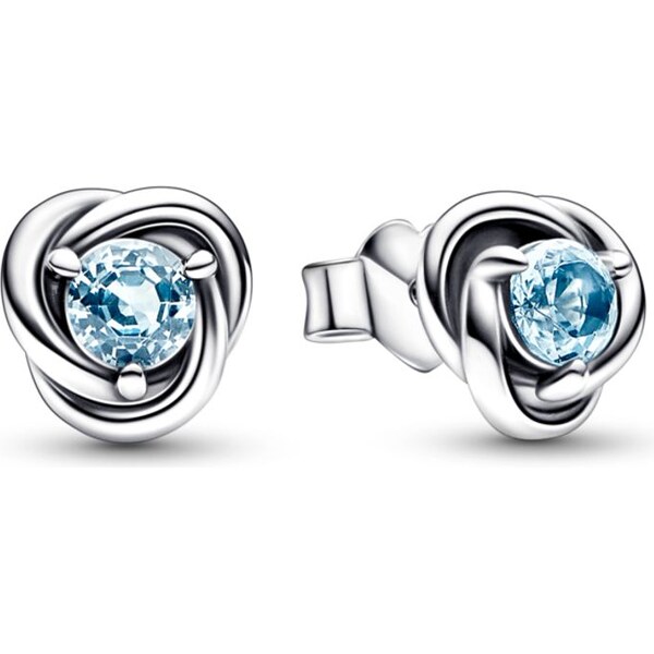 PANDORA náušnice Vodovo modrý kruh večnosti 58185665