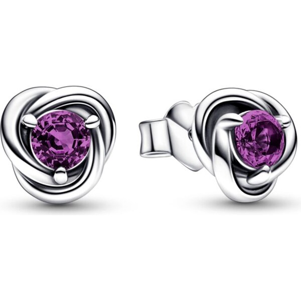PANDORA náušnice Fialový kruh večnosti 58185661