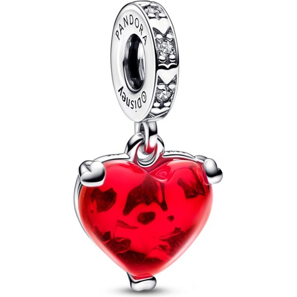 PANDORA Disney prívesok Mickey a Minnie Červené Muránske sklo 58185761