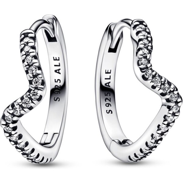 PANDORA trblietavé zvlnené kruhové náušnice 58185734